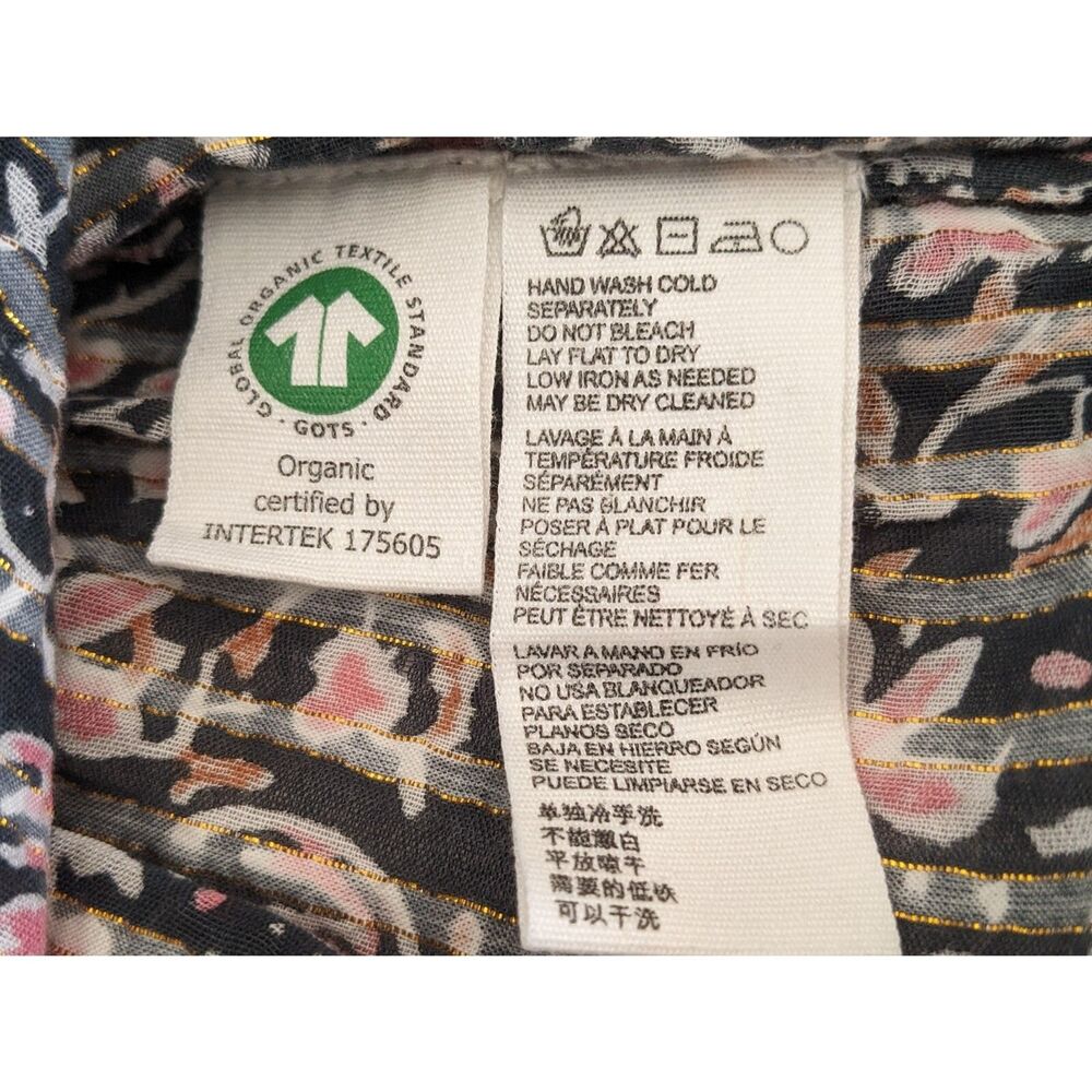 Clobella Brynlee Blouse NWOT Size Small S Black Pink Floral Fan Print Top Sm - Picture 7 of 9
